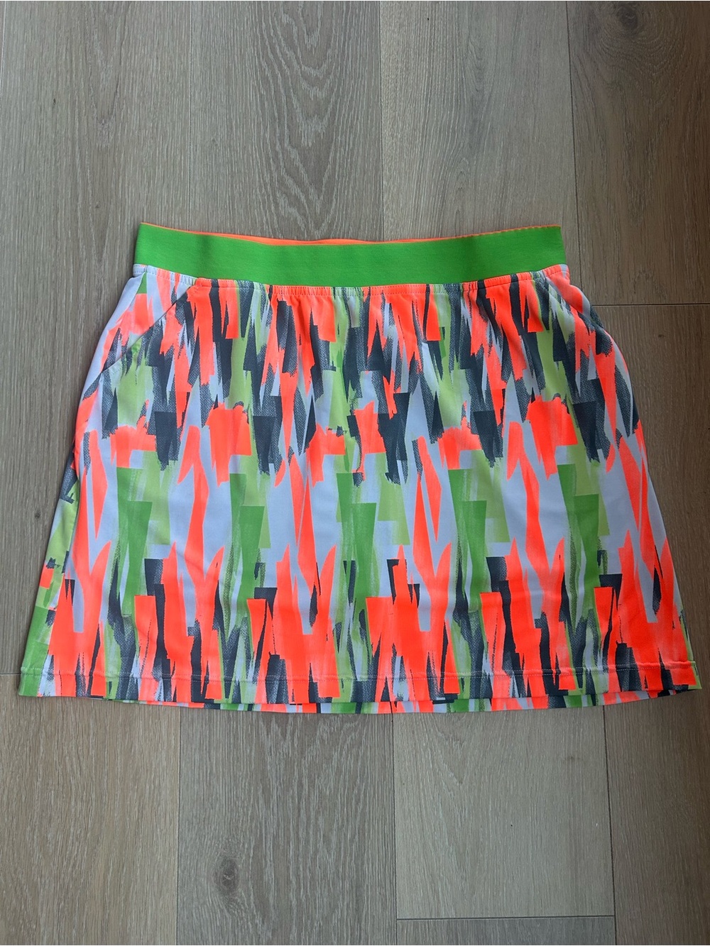 Callaway Skort Womens Large Green Orange Neon Geometric Pickleball Golf Opti Dri